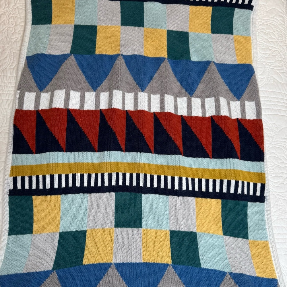 Pottery Barn Kids x west elm geometric  Sherpa lined Baby Blanket